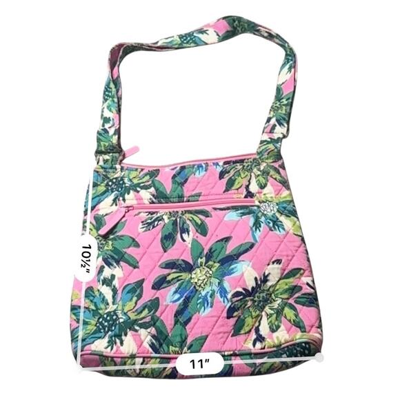 VERA BRADLEY Floral Pink and Green Quilted Crossbody Bag - Picture 6 of 7